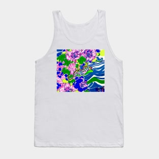 Modern, colorful chinoiserie cherry blossom Tank Top